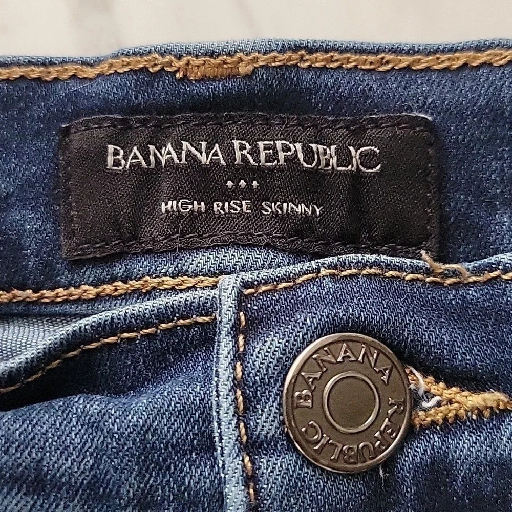 BANANA REPUBLIC High Rise Skinny Jeans Dark Wash Stretch Size 28/6 - Picture 5 of 7